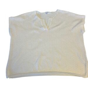 Tribal Jeans Women's Cream Knit V Neck‎ Sleeveless Top TG XL